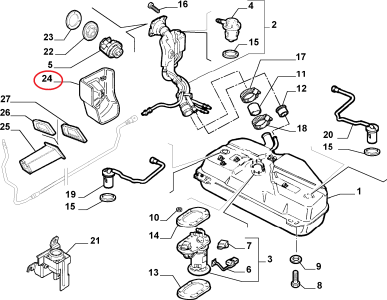 BENZİN DEPO DOLUM BORUSU BAĞLANTI BAKALİTİ 97--11 PALİO 46517172