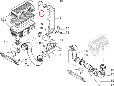 ORJİNAL HAVA FİLTRE HORTUM UCU 1.9 SCUDO EXPERT JUMPY 1472179080