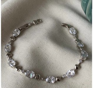 Taşlı silver bileklik