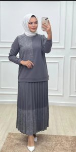 kadın tesettür  etekli takım