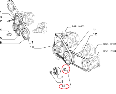 V KAYIŞ GERGİ RULMAN FLANŞI (KLİMALI) UNO TEMPRA TİPO 7704351