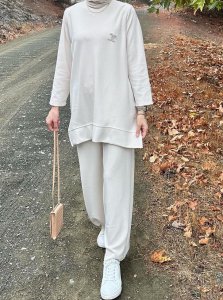 kadın tesettür pantolonlu takım