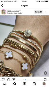 Sedef yonca bileklik