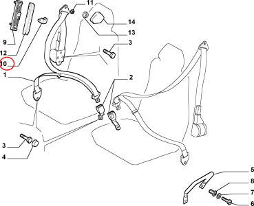 EMNİYET KEMER YÜKSEKLİK AYAR TOPUZU GRİ PALİO SİENA BRAVO 735259500