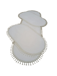 halı modern dekoratif kaymaz ponpon saçaklı post pelüş