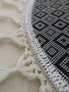 2li 50x80+40x50 banyo paspası post pelüş kaymaz dekoratif ponpon saçaklı