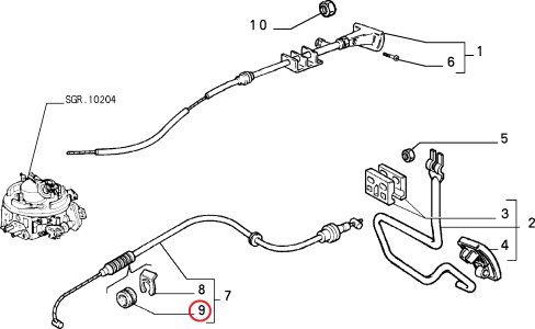 GAZ TELİ TAKOZU 1 ADET DKS SLX ALFA 145/155 TEMPRA TİPO 7566901