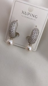 Zirkon taş inci küpe