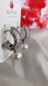 Zirkon taş inci küpe