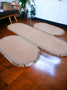 80x150+80x150+80x300 ölçülerde post pelüş kaymaz taban ponpon saçaklı