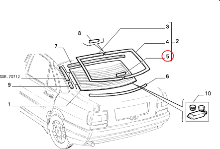 ARKA CAM LASTİĞİ KAPAĞI ALT TEMPRA 7698657
