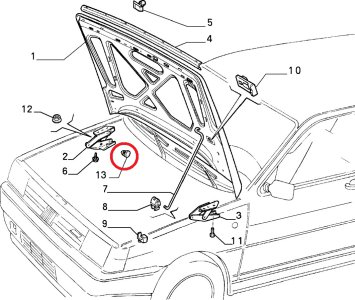 KAPUT  MENTEŞE VE SÜRGÜLÜ KAPI TAKOZU (1 Adet) Alfa Romeo Tipo Marea Ducato 14622387