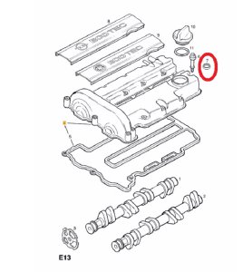 ÜST KAPAK CİVATA ORİNGİ (1,2--1,4) ASTRA CORSA COMBO 93186771
