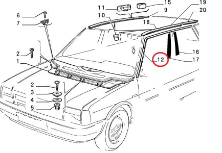 SOL KAPI KASA ÜST LASTİĞİ OLUK FİTİLİ Fıat Uno 7622175