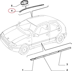 TAVAN ÜST KUŞAĞI LASTİĞİ SOL 96--> Palio 46406015