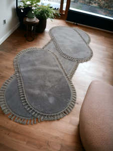 3lü yatak odası seyi post pelüş halı kaymaz 80x150+80x150+80x300