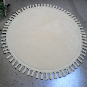 100x100 ponpon saçaklı pelüş kaymaz halı modern