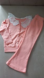 Yakalı düğmeli takim 5-6 yaş somon