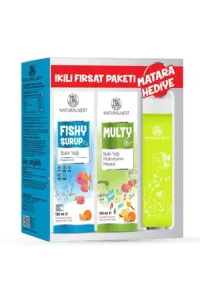 Natural Nest FISHY ŞURUP + MULTY ŞURUP İKİLİ FIRSAT PAKETİ MATARA HEDİYELİ