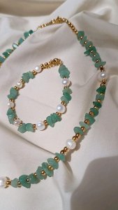 Zümrüt 2 li kolye bileklik seti