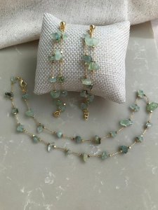 Zümrüt kolye küpe seti