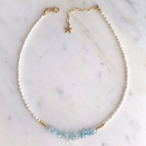 Doğal taş detaylı kolye