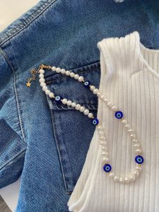 Nazar boncuğu detaylı kolye