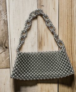 Metalize boncuk çanta