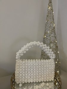 Böğürtlen boncuk çanta