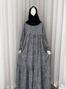 Siyah papatya elbise