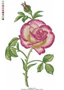 Rose in Bloom Machine Embroidery Design | Floral Embroidery Pattern 3 sizes