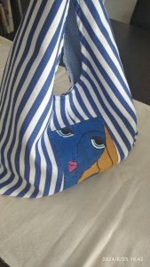 MAVİ ÇİZGİLİ KIZ TEMALI ÇANTA