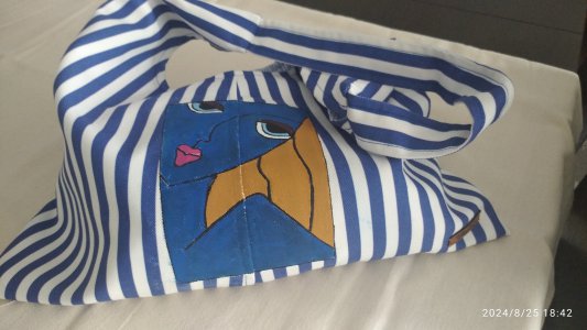 MAVİ ÇİZGİLİ KIZ TEMALI ÇANTA