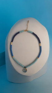 Altın kaplama aparatlı Dünya fimo kolye