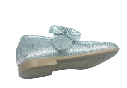 OrtopedikAL 1010 Ort Emt Patik Gümüş Parlak Babet Çatal Bant Kız Çocuk Abiye Ayakkabı Fantazi Düğün