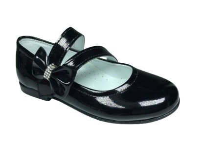 1010 Ort Emt Patik Pudra VK Parlak Babet Çatal Bantlı Kız Çocuk Abiye Ayakkabı Fantezi