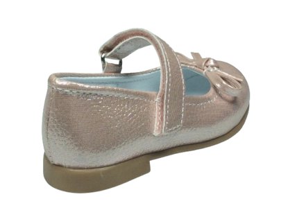 OrtopedikAL 1010 ORT İlkadım Pudra VK Rugan Bıyık Fiyonk Kız Çocuk Babet Ayakkabı İçi % 100 Deri