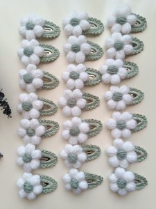 Örgü papatya çıtçıt toka