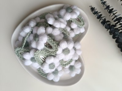 Örgü papatya çıtçıt toka