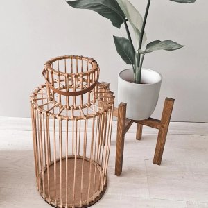 büyük boy bambu mumluk fener