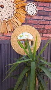 naturel rafya sarma ayna