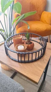 el yapımı bambu çubuk tepsi