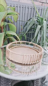 el yapımı bambu çubuk tepsi