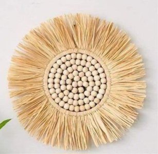 rafya saçaklı boncuk model duvar dekoru