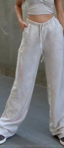 Keten Karşımlı Bol Kesim Pantolon