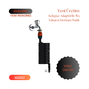 Plasyay Spiral Wc Taharet Matik Set Kelepçe Adaptörlü Yeni Siyah Inci Özel Üretim Modeller 110 Cm