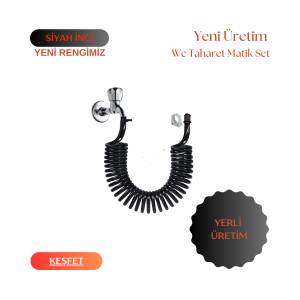 Plasyay Spiral Wc Banyo Veranda Balkon Yıkama Plastik Kelepçe Yeni Siyah Inci Özel Üretim 1.5 Metre