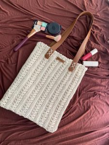 Tığ işi içi astarlı Tasarım çanta