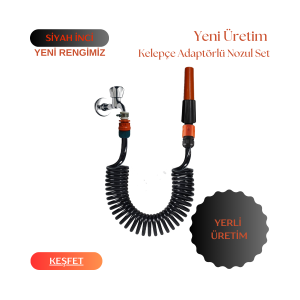 Plasyay Spiral Veranda Balkon Araç Yıkama Bahçe çiçek Sulama Hortum ve Kelepçe Adaptörlü Lans (nozul) Başlıklı 2.5 Metre Setler