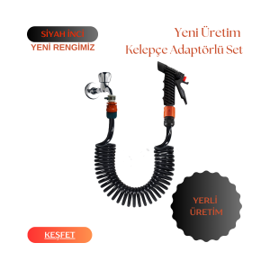 Plasyay Spiral Veranda Balkon Araç Yıkama Bahçe Çim Çimen Çiçek Sulama Hortumu Kelepçe Adaptörlü 2.5 Metre Setler
